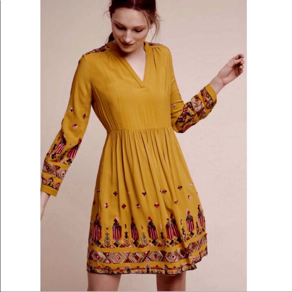 Anthropologie Floreat Raella Embroidered Dress